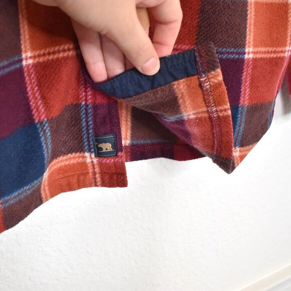 Freedom Foundry Mens Plaid Fleece Button Down Shirt Shacket Sz S Western Outdoor - Picture 5 of 16